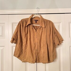 Banana Republic Camel Button-Up Blouse
